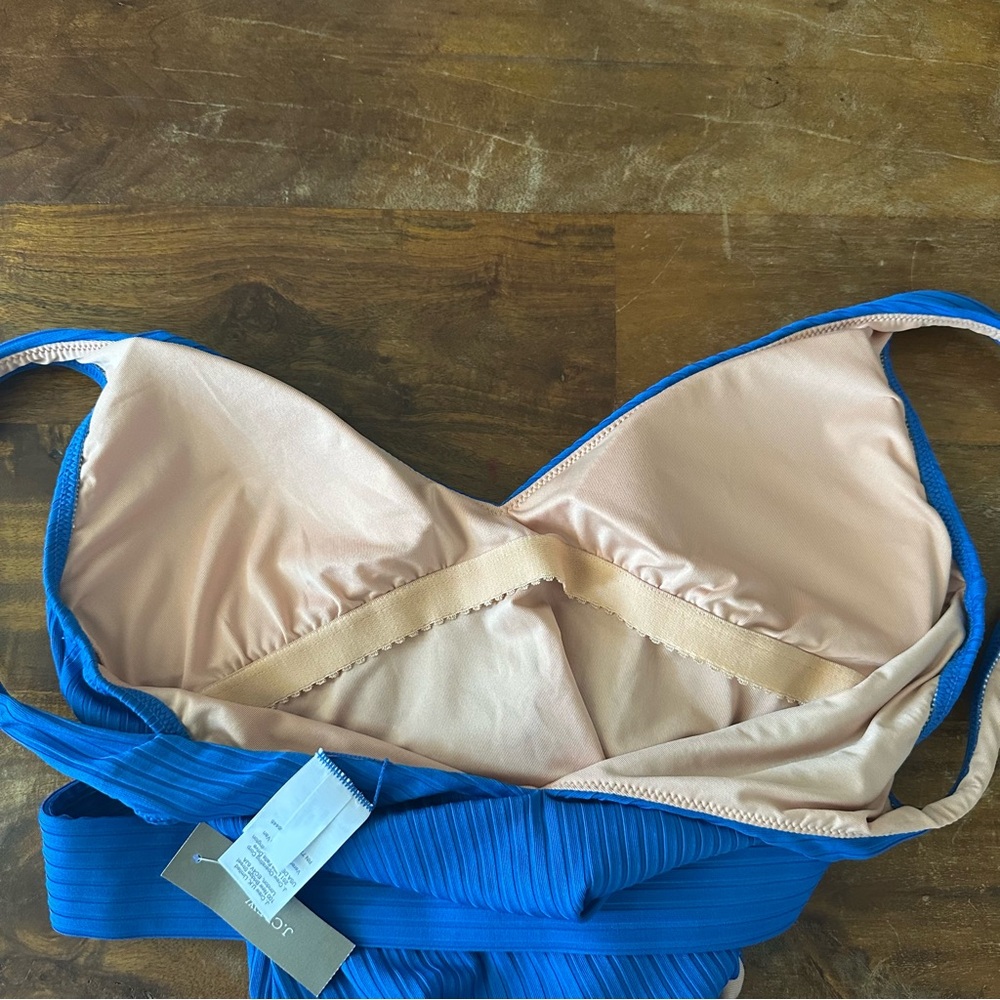 NWT J. Crew Wide-Rib Belted One-Piece Swimsuit blue ladies 10 - Picture 6 of 9